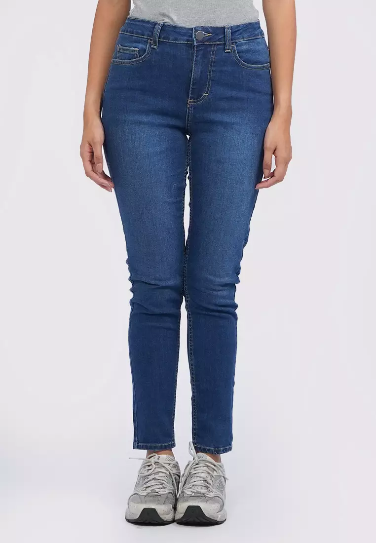 Tirajeans 7-Lldnkey124B002 Skinny Denim Pants Med Blue