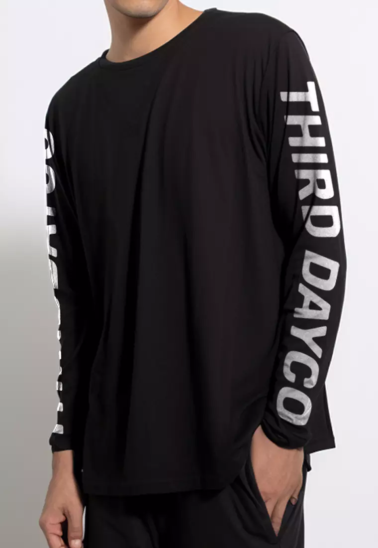 MTV09 kaos lengan panjang premium arm "thirddayco" hitam