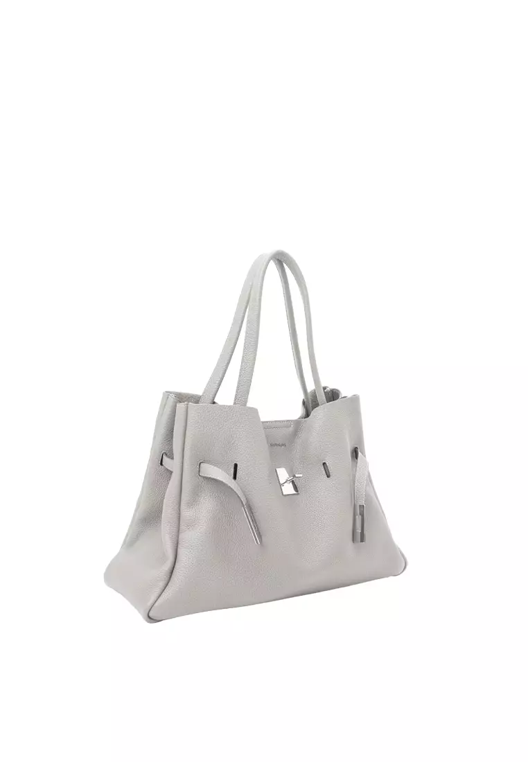 SAOIRSE Soft Structural Belt Tote Bag - Beige