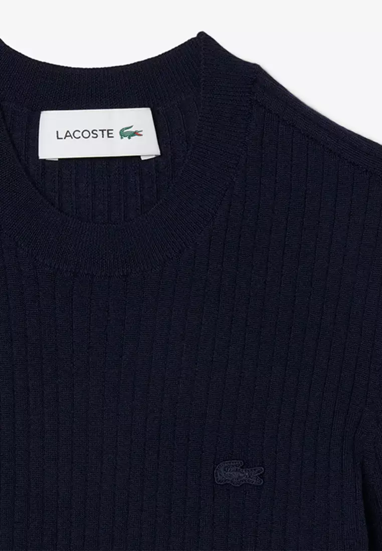 Short Sleeved Merino Wool Rib Knit Sweater