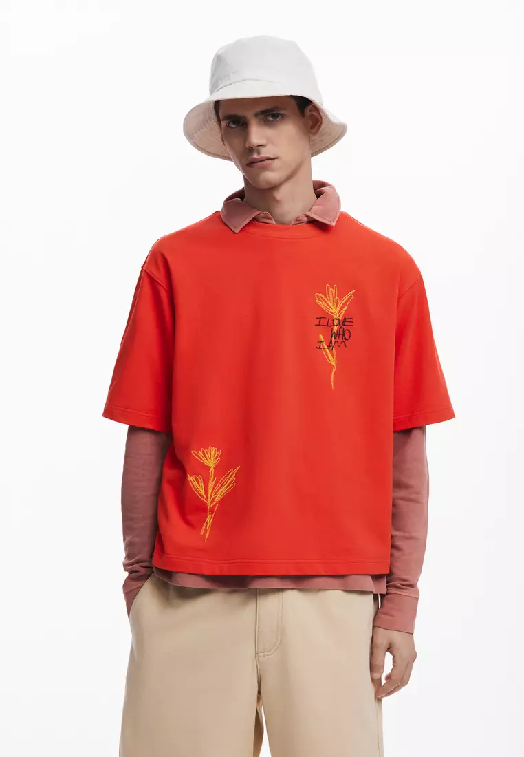 Short-sleeve floral T-shirt