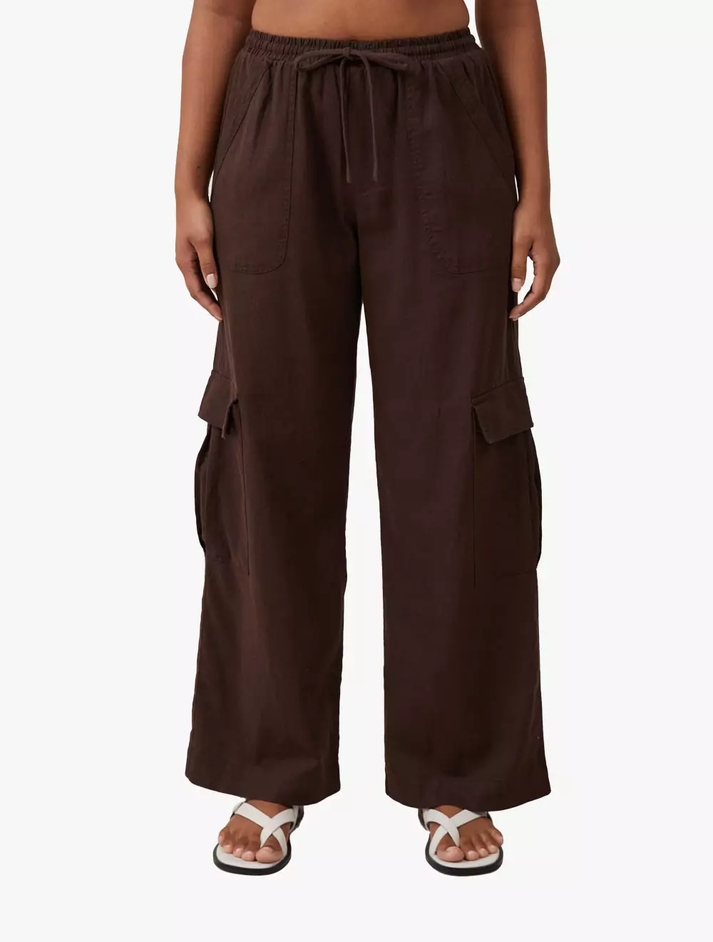 Cotton On -  Pakaian Wanita  - Haven Utility Wide Leg Pant Asia Fit - Dark Oak