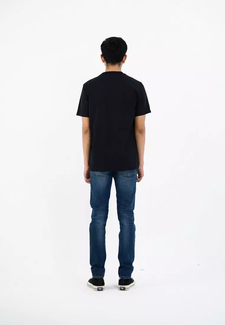 3Second Men's T-Shirt Short Sleeve Regular Fit Cotton Logo Script Pinno OL-C670125