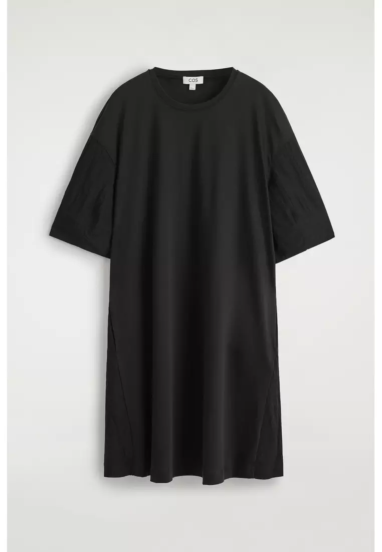GATHERED PANELLED MINI DRESS