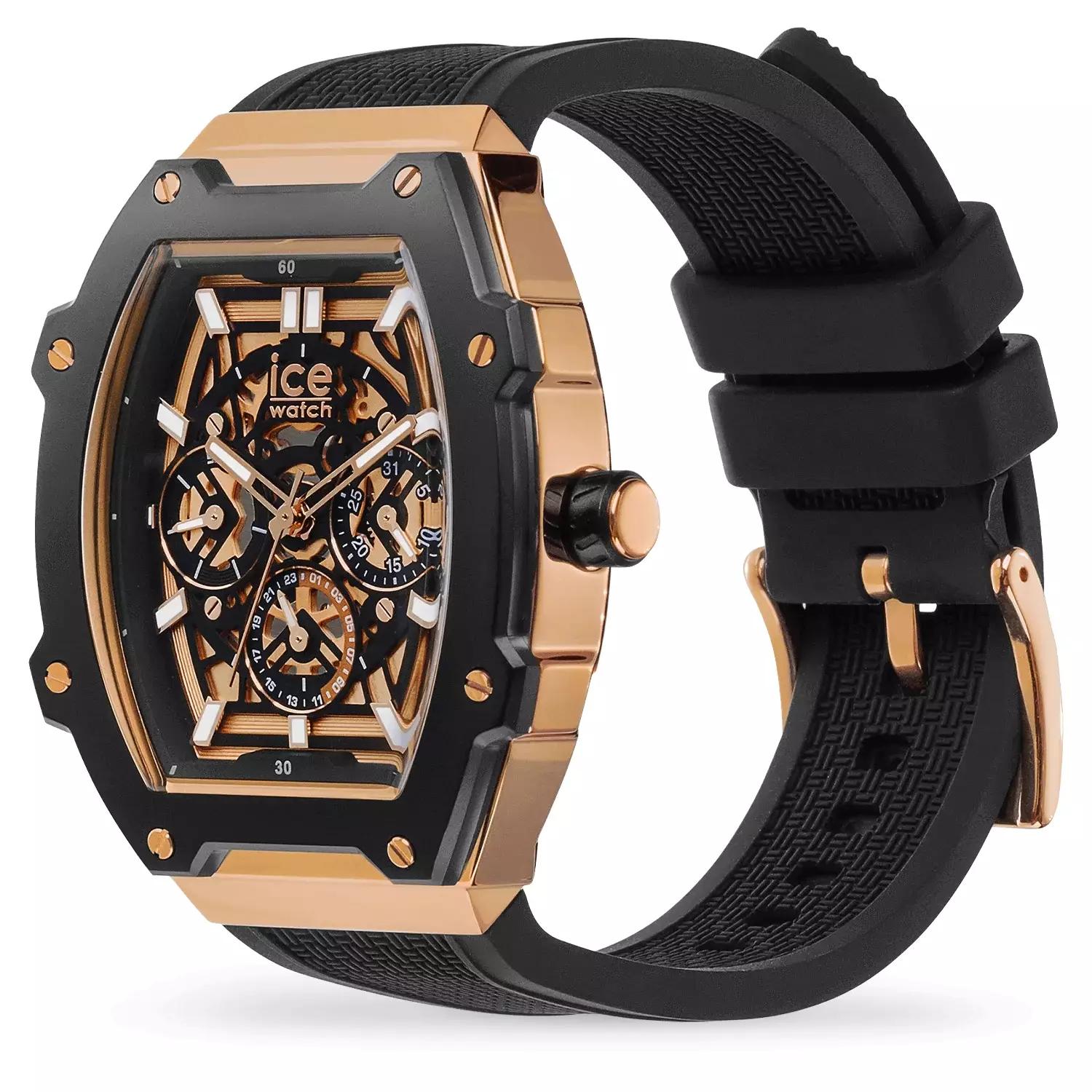 Jam Tangan Pria Ice Watch ICE Boliday - Black Rosegold Skeleton 40mm [024370]