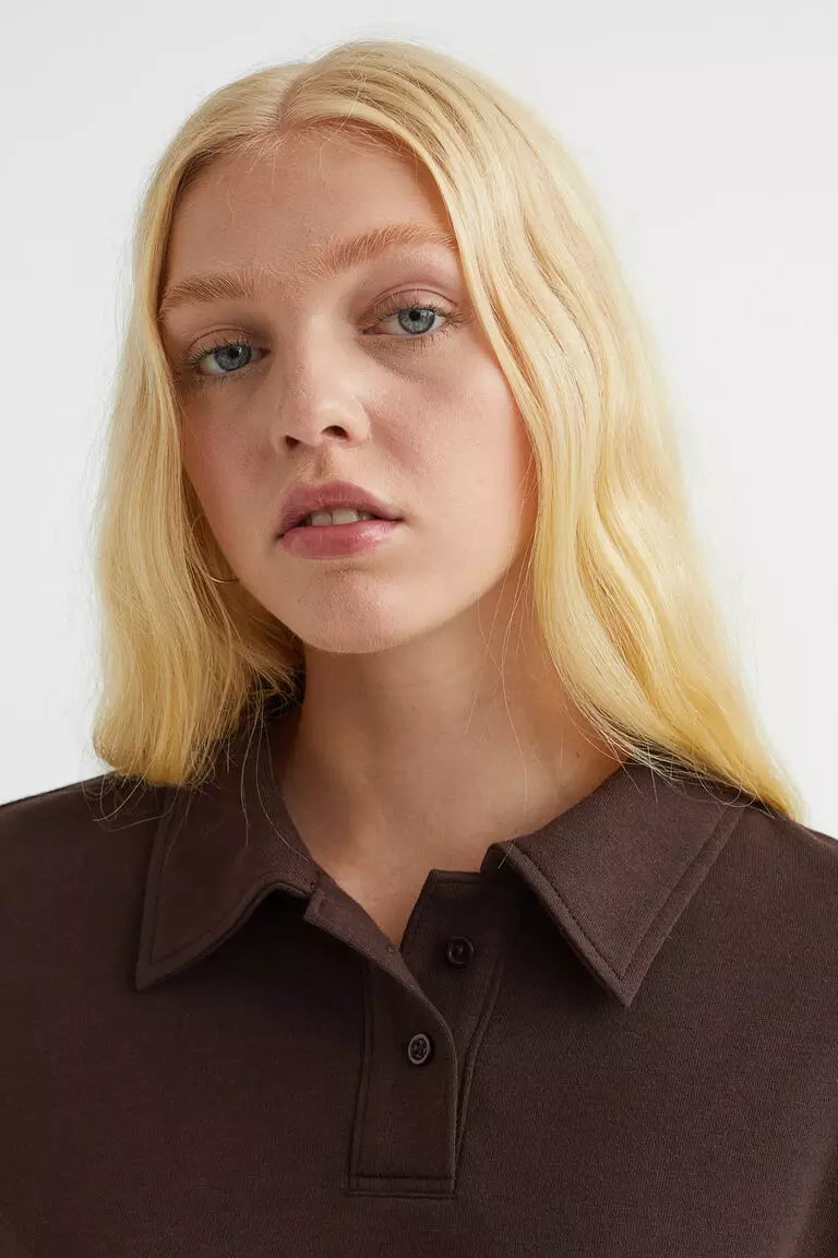 Jual H&M Cropped rugby shirt Original 2024 ZALORA Indonesia