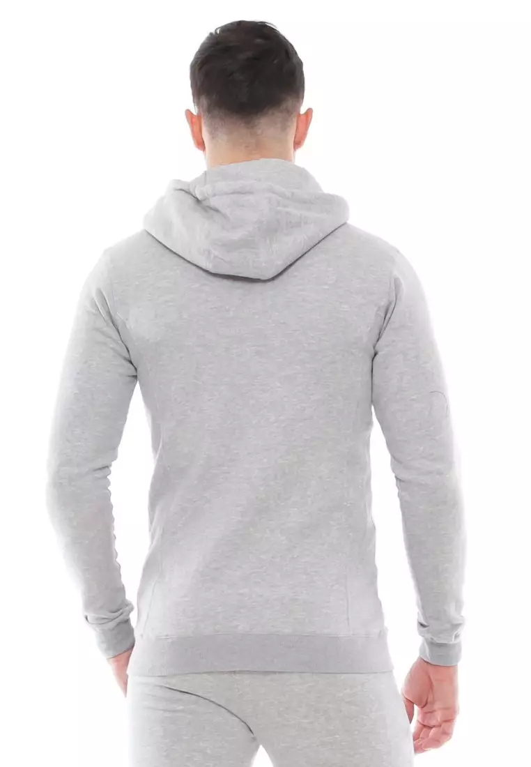 Tiento Jacket Fleece with Zipper Pocket Sporty Grey Jaket Olahraga Saku Resleting Abu-abu