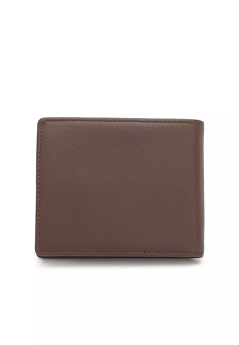 Genuine Leather RFID Short Wallet - Brown