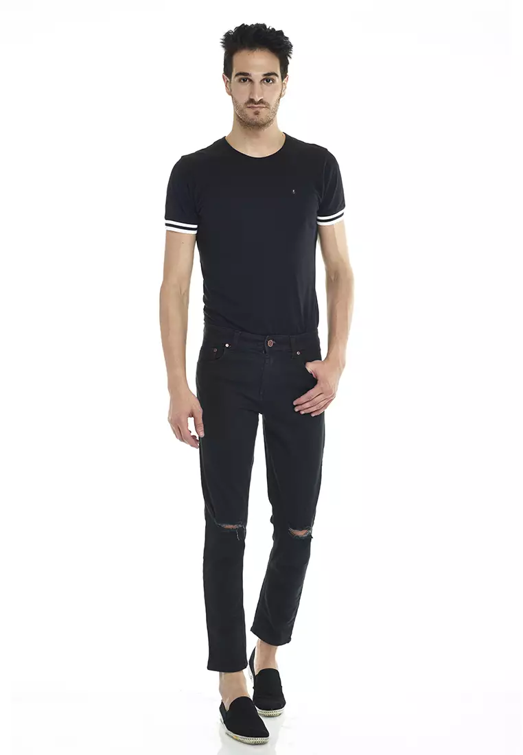 Ripped Jeans Slim Fit Heritage Black 133240