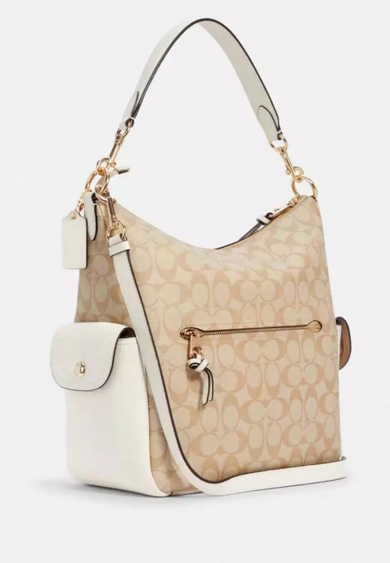 Jual Coach Coach Pennie Shoulder Bag In Signature Canvas Light Khaki Chalk Original 2023