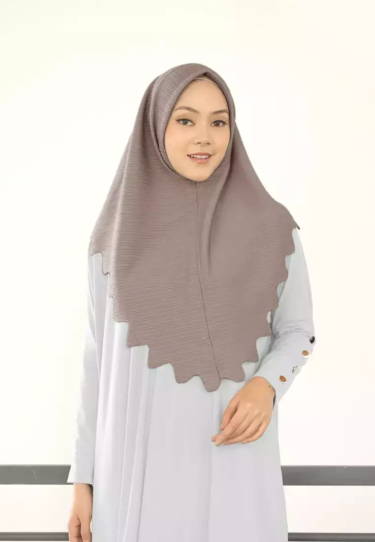 Cotton Bee - Marsha Bergo | Hijab Instan Jersey Tekstur  - Warm Grey
