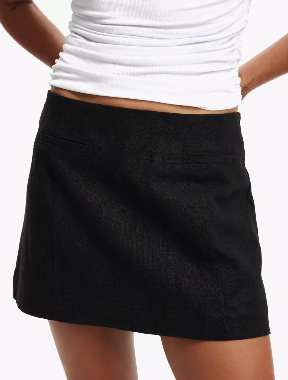 Cotton On -  Pakaian Wanita  - Sienna Linen Cotton Mini Skirt - Black