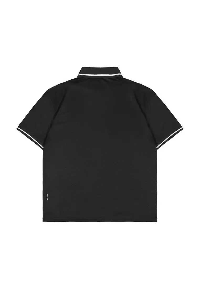 3Second Men's Collar Jersey T-Shirt Short Sleeve Relaxed Fit Polyester Pele OL-320725