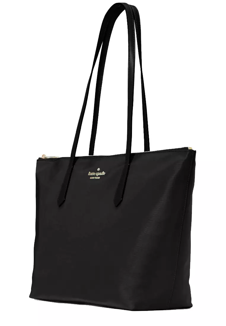 Kate Spade Kitt The Little Better Nylon Large Top Zip Tote Bag Black