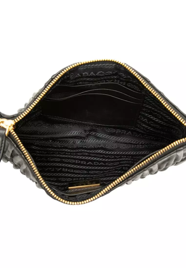 Pre-Loved Prada Nappa Gaufre Wristlet Clutch