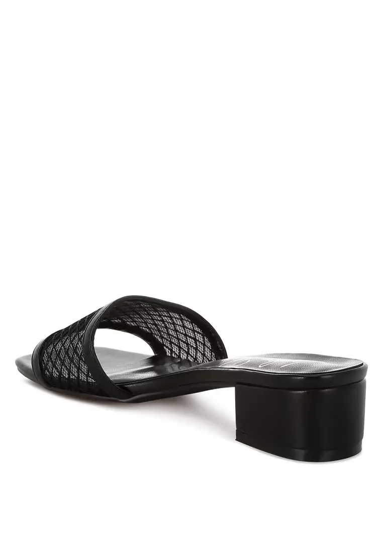 Slip-On Low Block Heels in Black