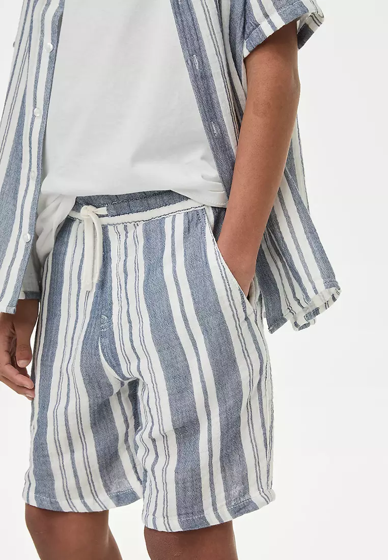 Pure Cotton Striped Shorts