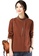 A-IN GIRLS brown Casual Half High Collar Plus Fleece Sweater 248ABAA3B4630DGS_1