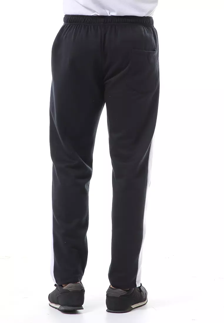 Nemanja Celana Panjang Pria Training Olahraga Motif List Material BabyTerry ORIGINAL - Black