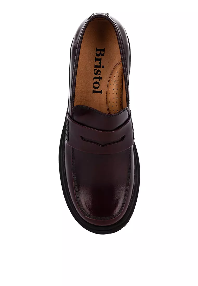 Athena Maroon Penny Loafers