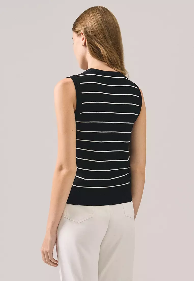 Striped Sleeveless Knit Top