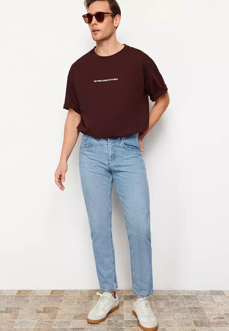 Light Blue 100% Cotton Essential Fit Jeans