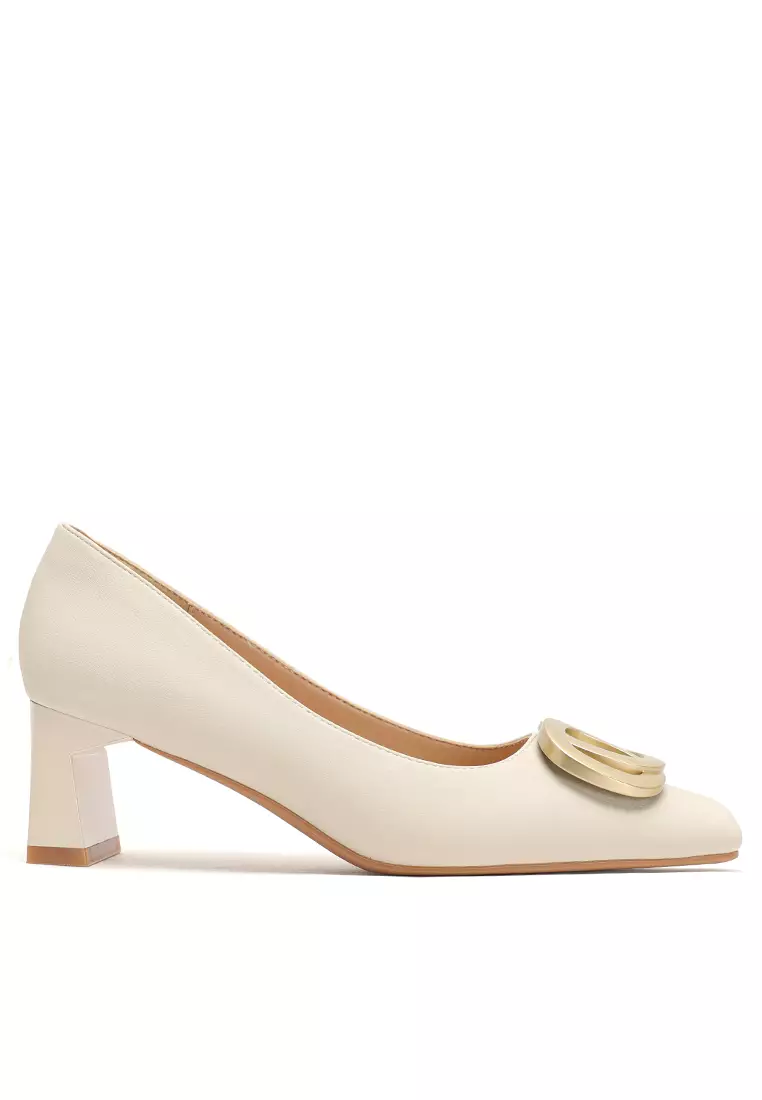 5CM Metal Buckle Microfiber Leather Pumps BY2355-18