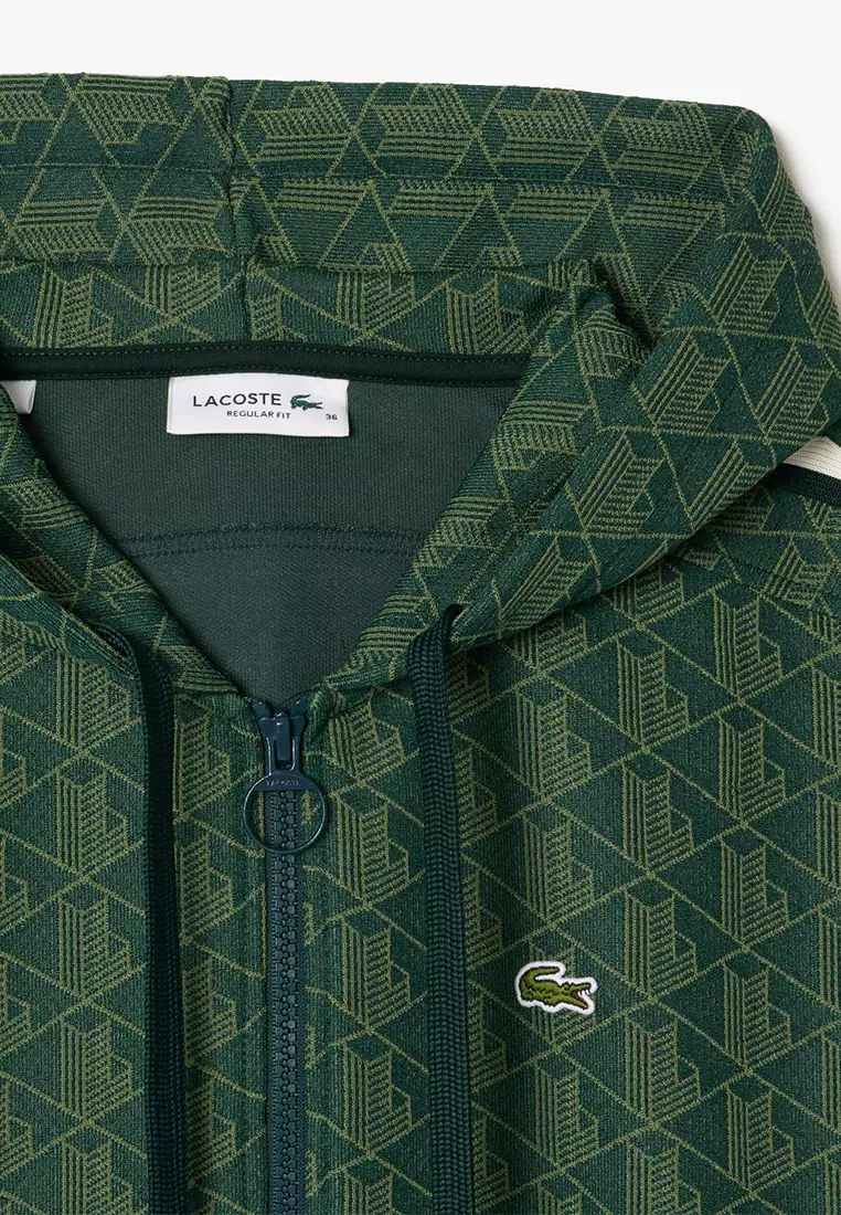 Monogram Jacquard Zip Front Hoodie