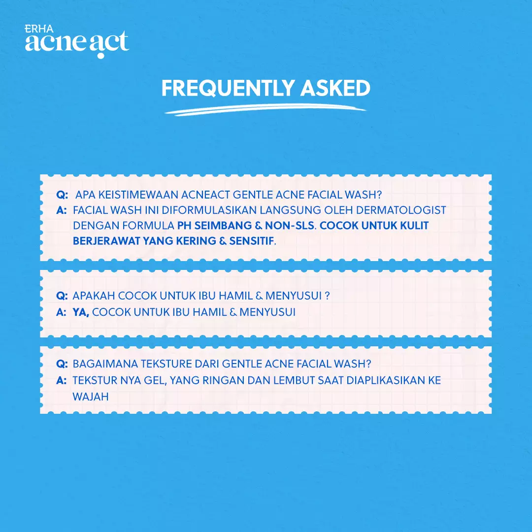 ERHA Acneact Low Ph Gentle Facial Wash 100g - Sabun Wajah Jerawat Kulit Sensitif  Ph Balance Low ph