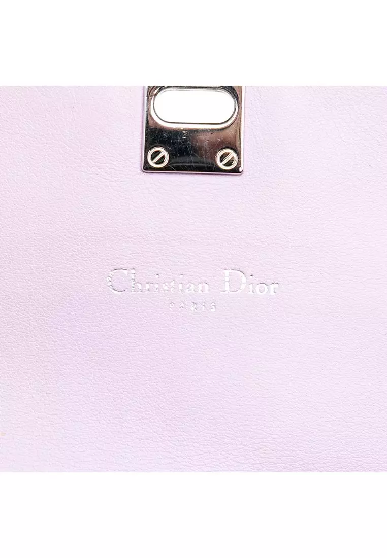 Pre-Loved Dior Tricolor Leather Turn Lock Wallet On Chain