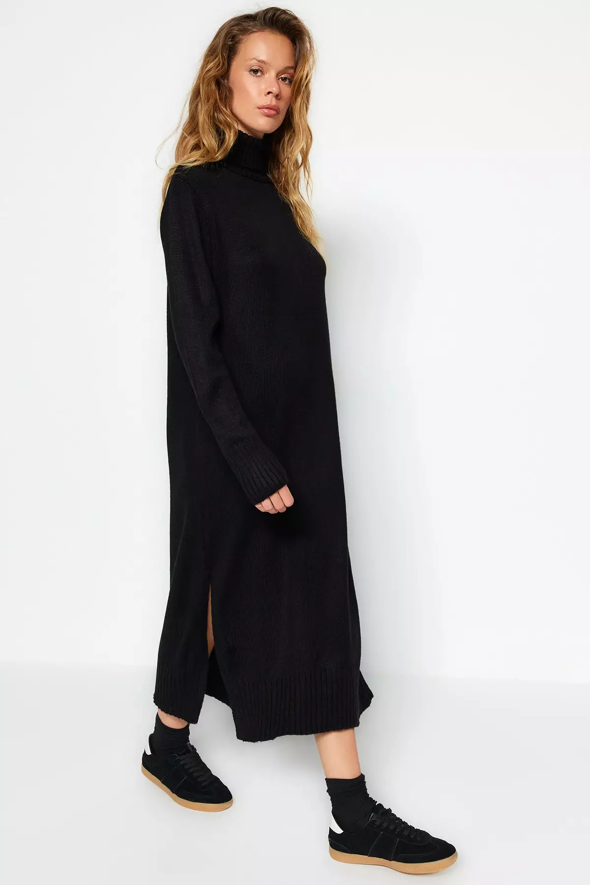 Midi Knitwear Turtleneck Dress