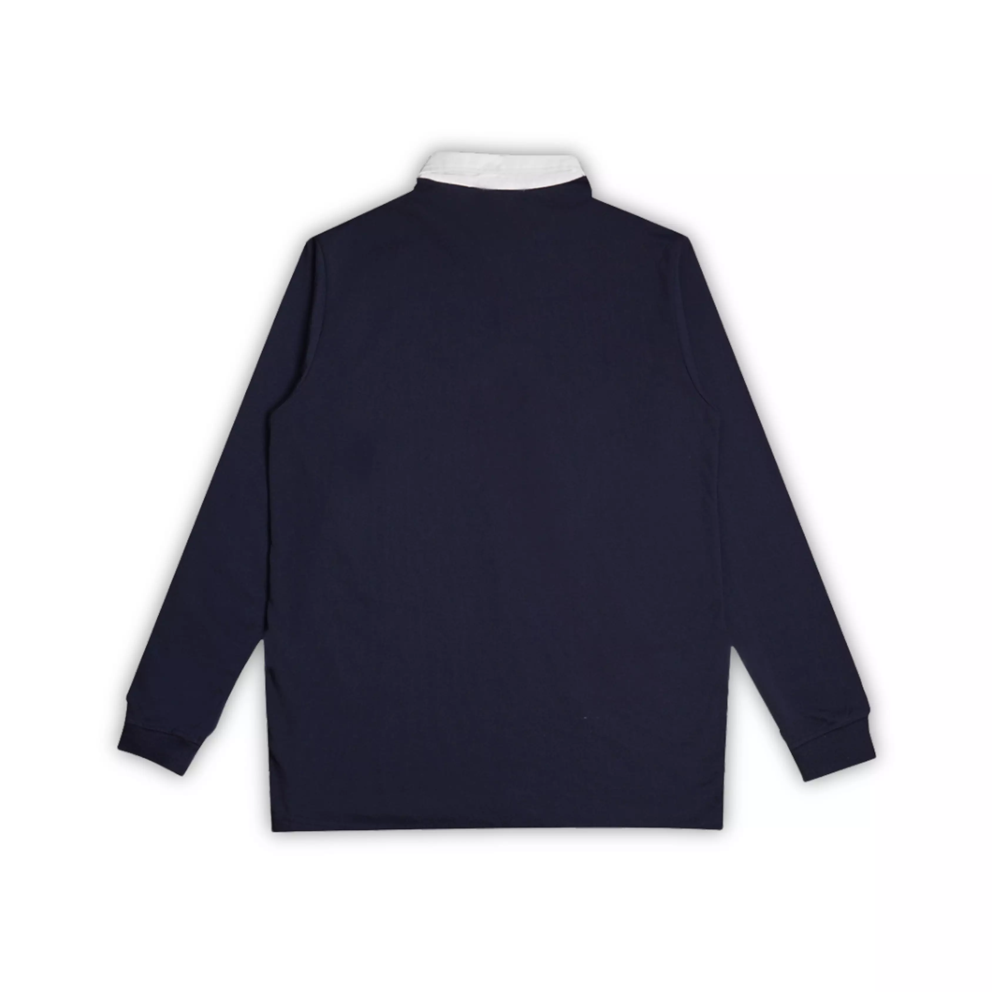 Matsuda Kaos Rugby Polo Shirt Katun Pria Lengan Panjang Yasugi Navy White