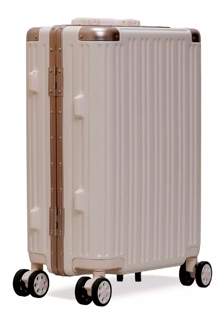 Carlton Koper Frame Aluminium Unisex Size 20 Inch Travel Bag Large Compartment TSA Lock Material Polycarbonate ORIGINAL - Pink