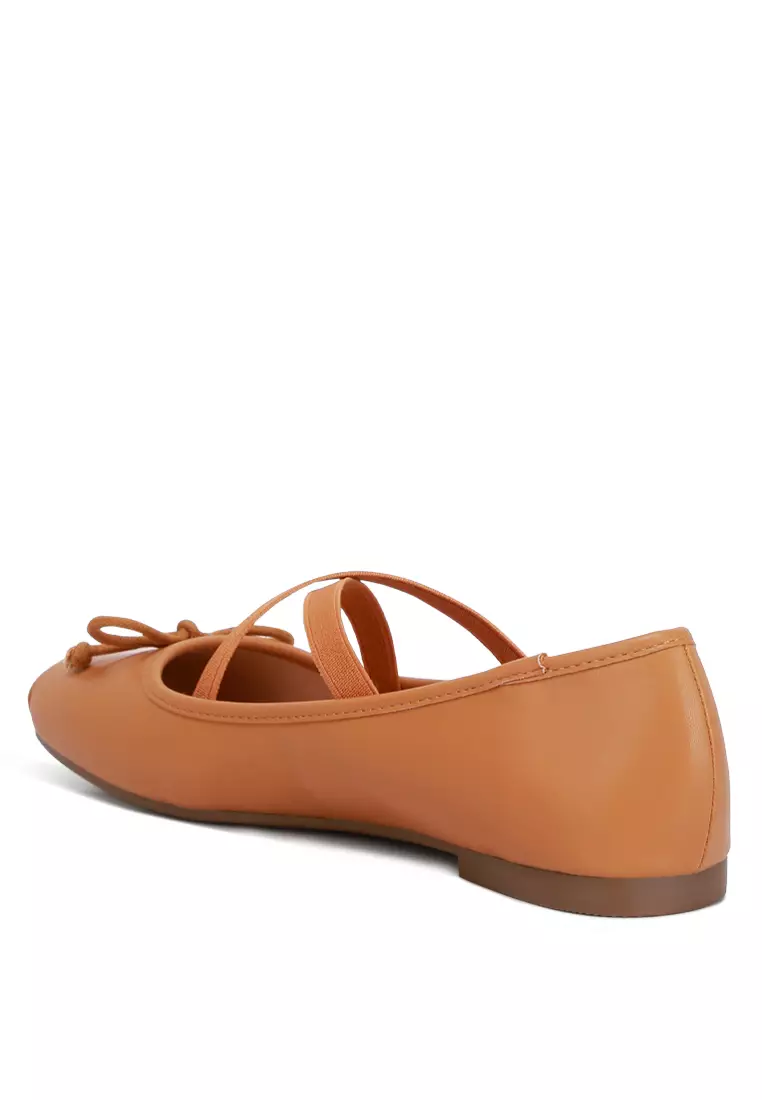 Tan Recycled Faux Leather Ballet Flats