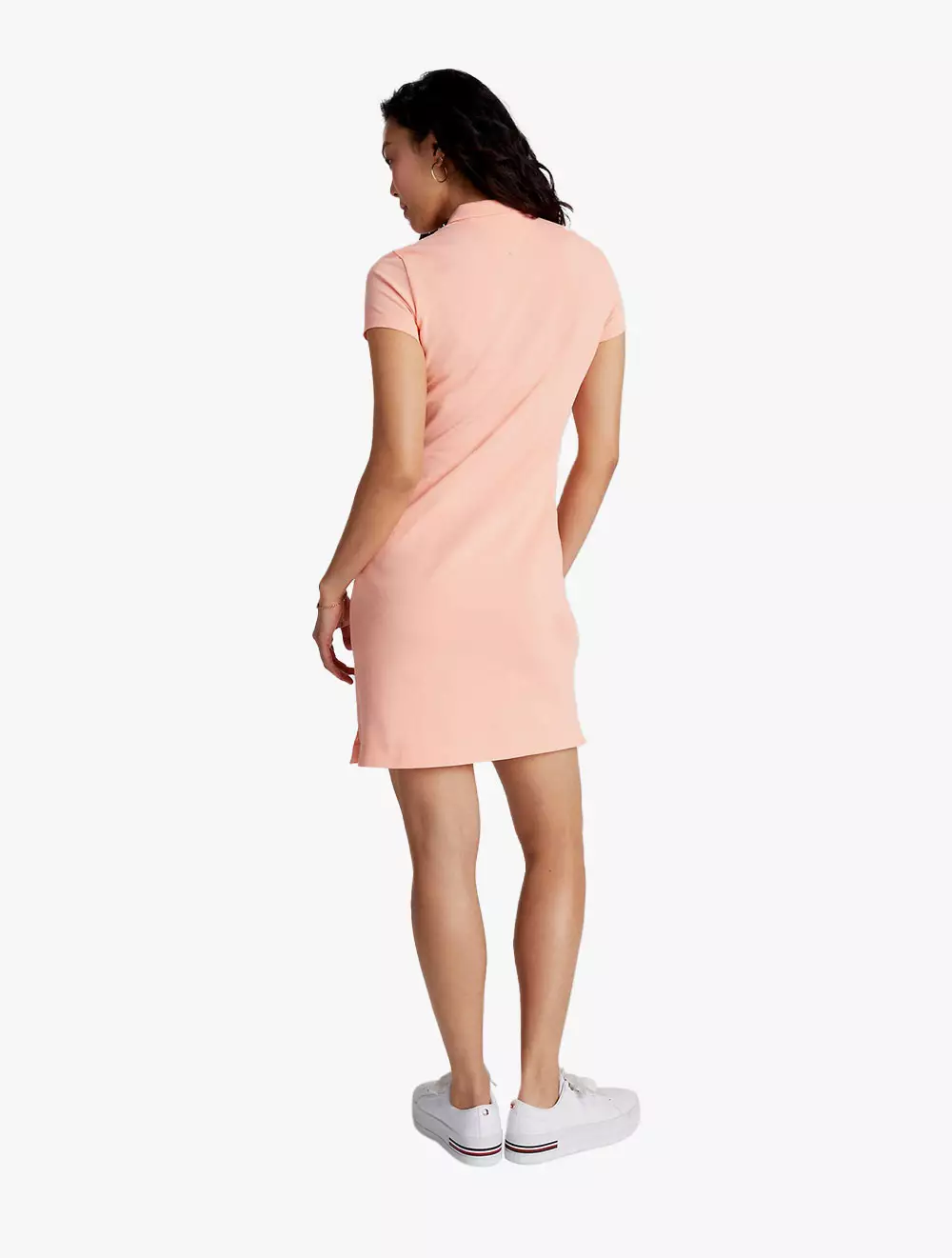 TOMMY HILFIGER - SLIM FIT POLO DRESS - Peach - yellow