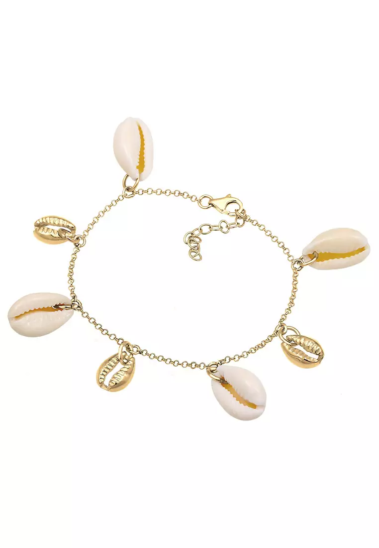 Bracelet Real Cowrie Shells Summer Plated