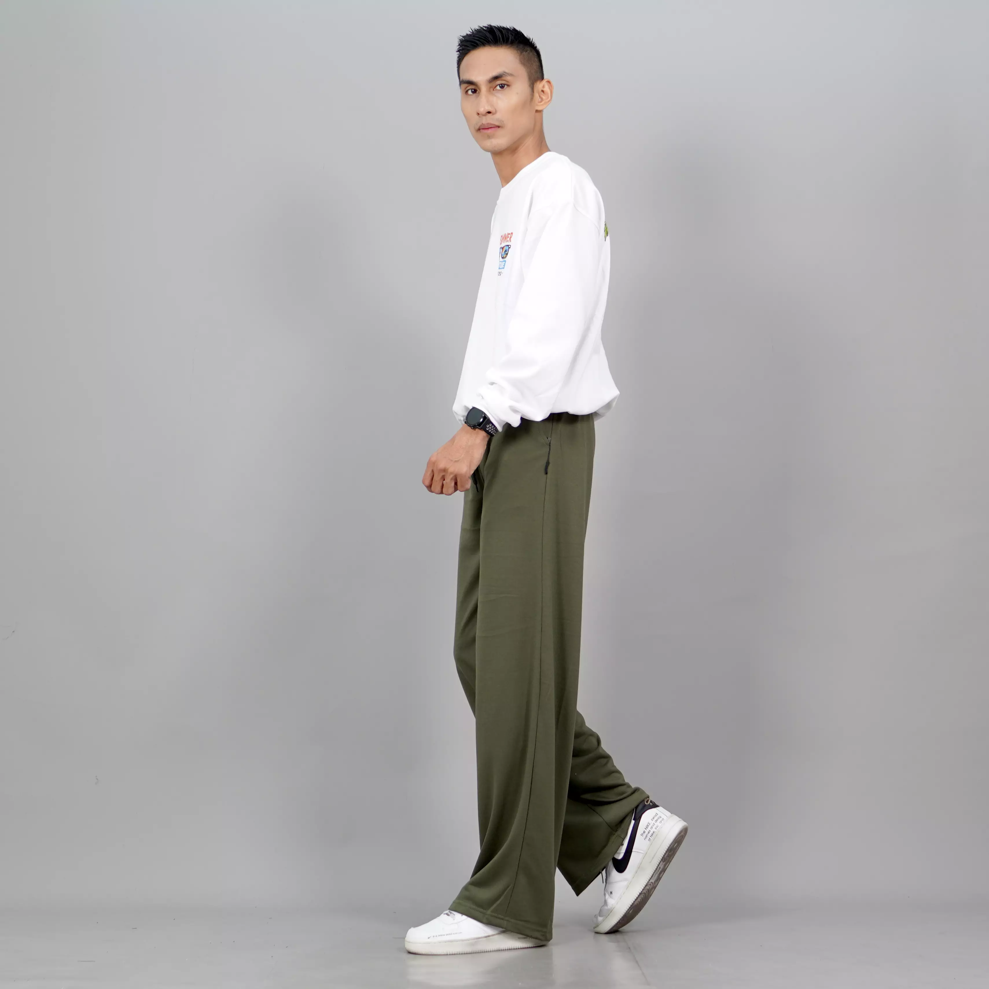 RIO Celana Panjang Pria Celana Loose Pants Pria Baggy Pants - Army