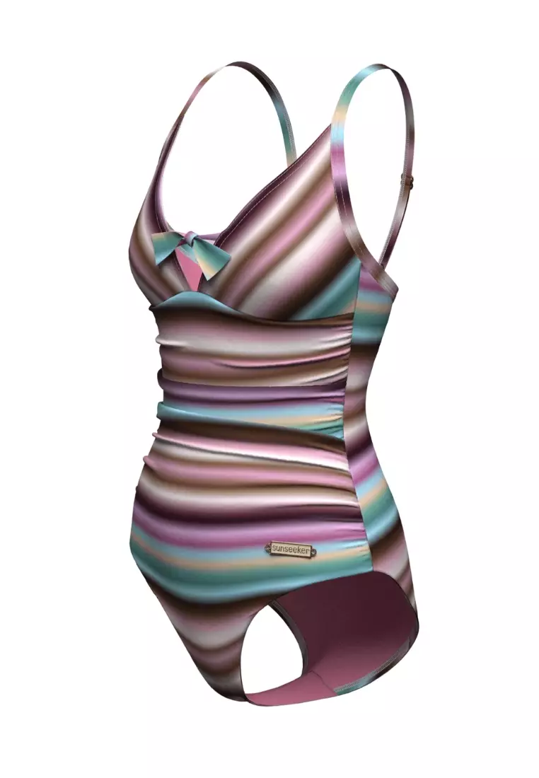 Sunset Paradiso Lavender Moulded Tie Front Onepiece