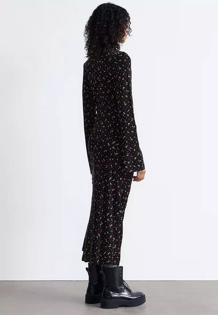 Mock Neck Midi Dress