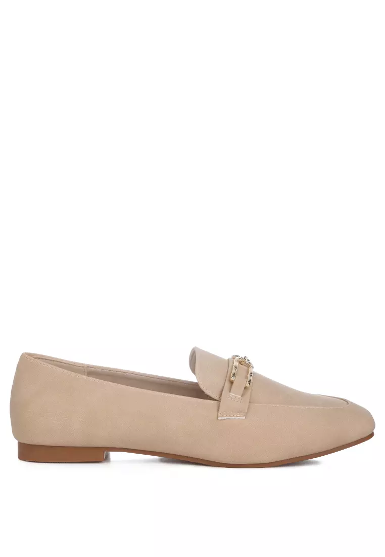 Discount on London Rag  shoes - SKU: Tassilo Timeless Faux Leather Horsebit Loafers In Natural