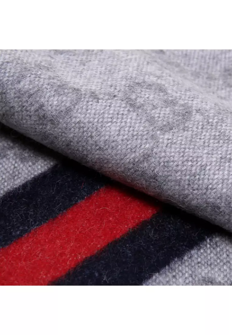 GG Logo Wool Scarf in Grey 570603 3G200