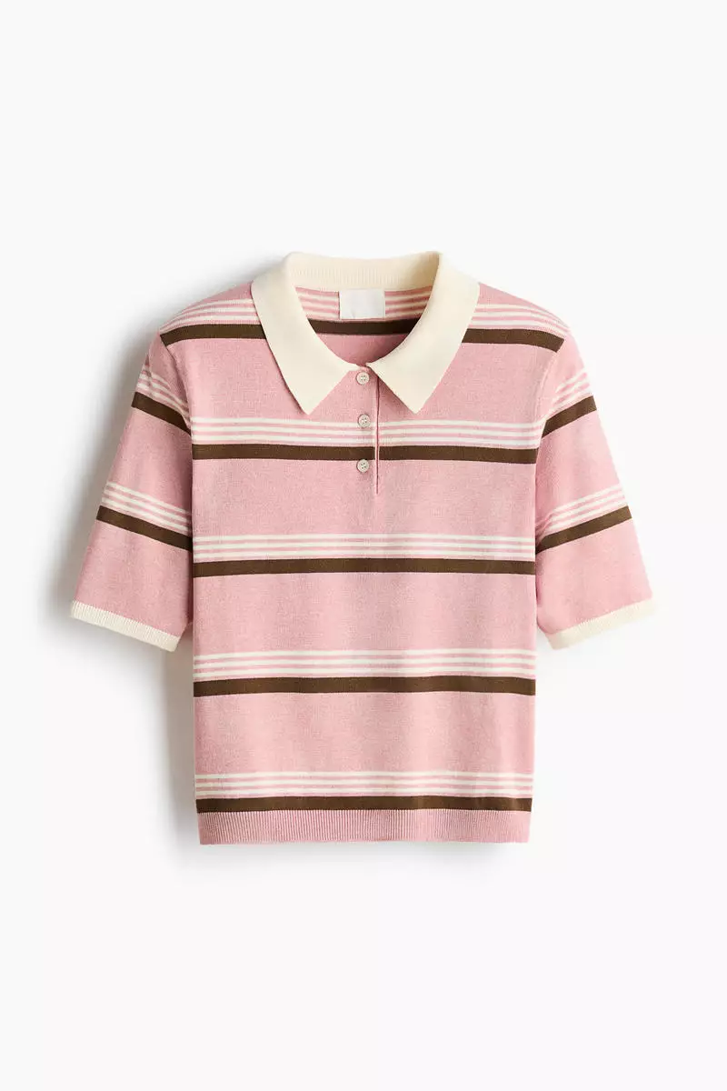 Fine-knit polo shirt