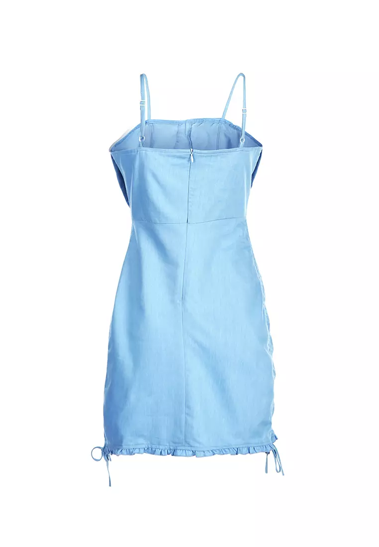Blue Chambray Short Tulip Dress