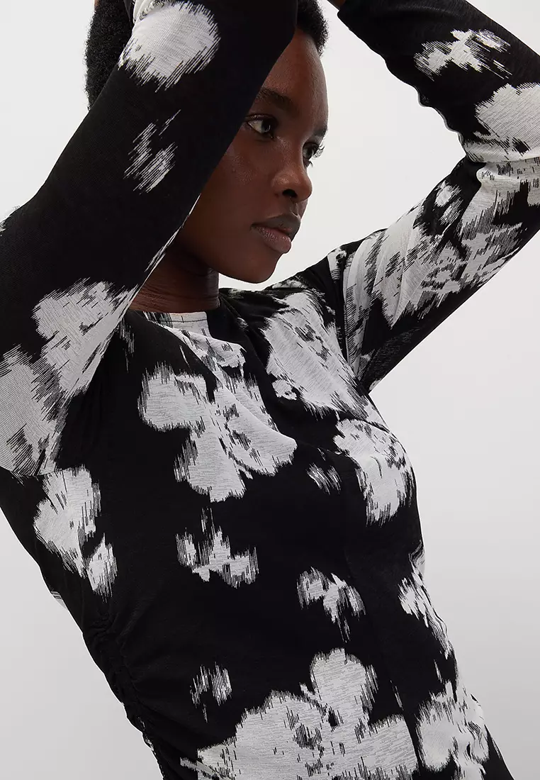 Mesh Jersey Mini Column Dress