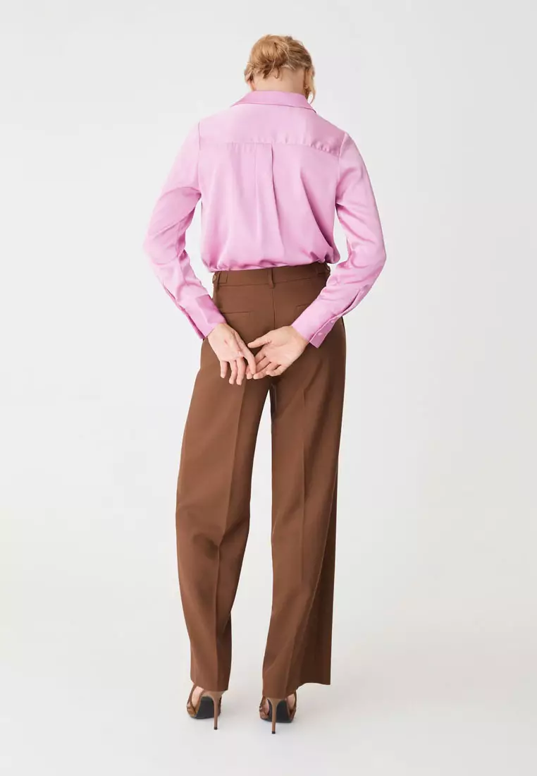 Lila V-Neck Satin Blouse