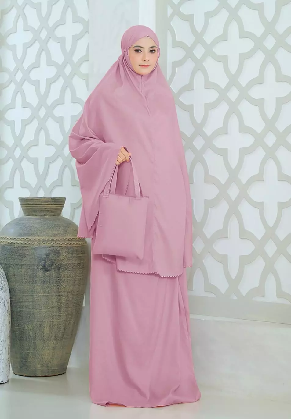 Zelena - Mukena Basic Sabira Lasercut 2in1 Prayer Set - Dewasa