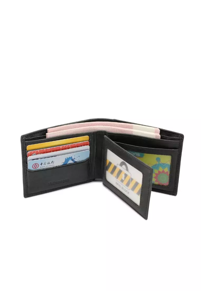 Men's RFID Bi Fold Genuine Leather Short Wallet