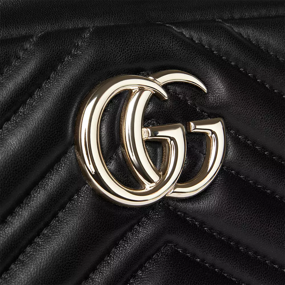 GG Marmont Small Supple Leather Camera Bag Black Lghw