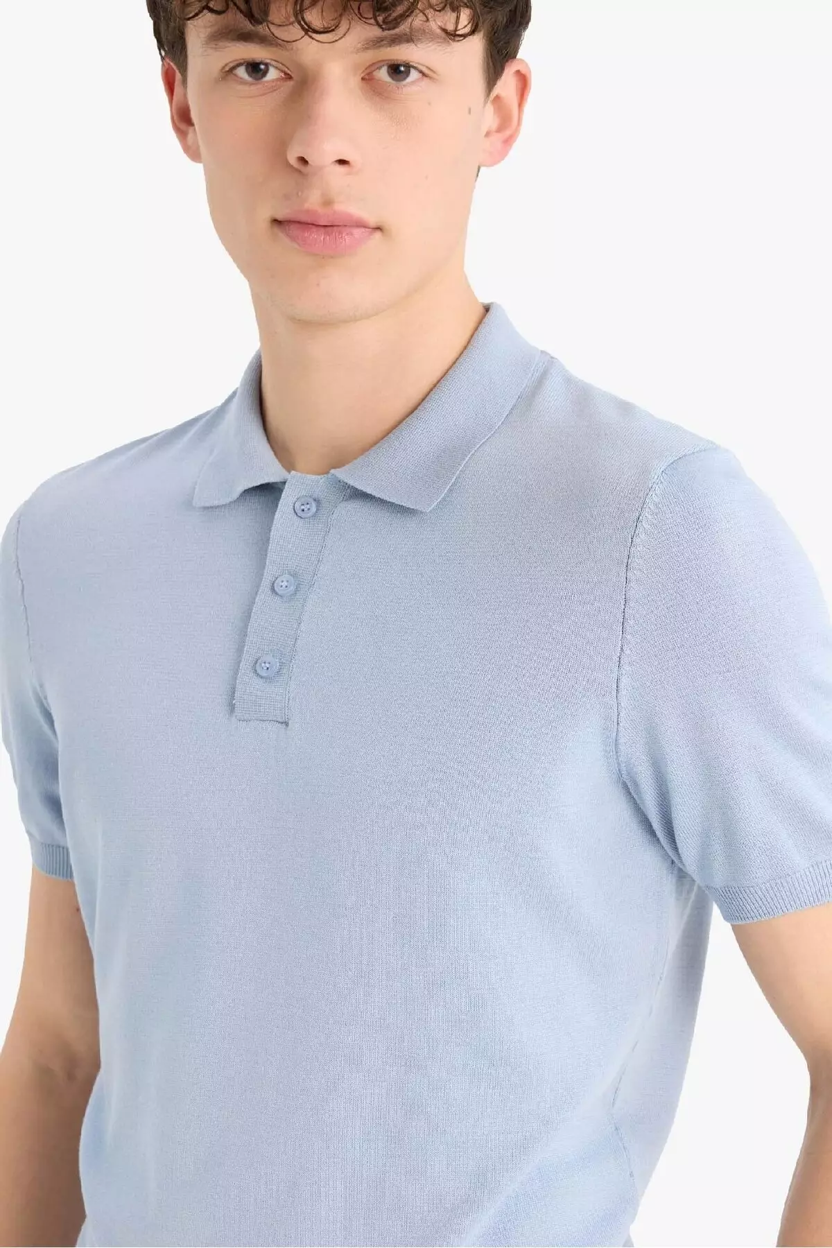 Standard Fit Polo Neck Short Sleeve Knitwear T-Shirt E3241Ax25Sp