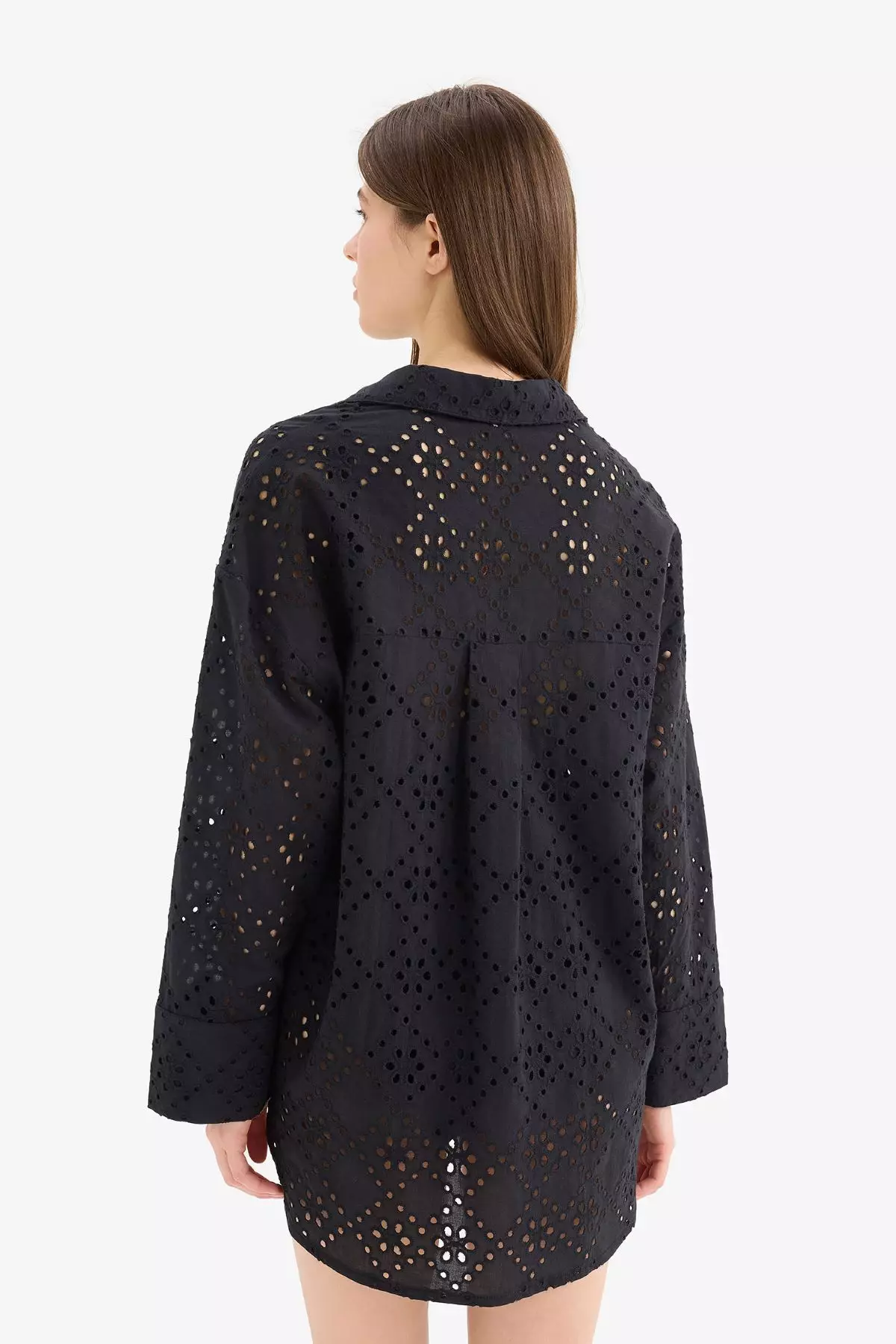 Regular Fit Cotton Brode Beach Shirt-Fall in Love C0506Ax25Sm